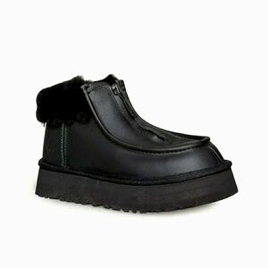 Ugg Black Funkette Sherling Zip Ankle Boot